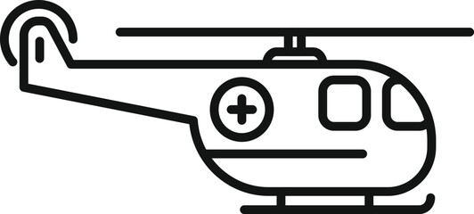 Ambulance emergency helicopter icon outline vector. Care clinic center. Well being patient - obrazy, fototapety, plakaty