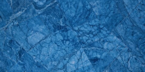 Obraz premium Geometric background of Blue Marble tiles, showcasing a captivating blue hue with intricate patterns