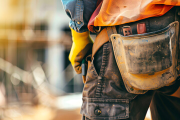construction worker standing in front of a work site