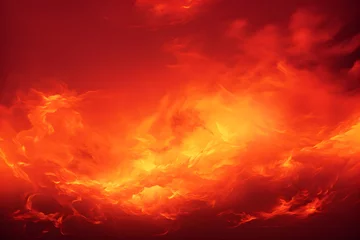 Muurstickers Red Sky Background Looked Like Smoke © Min