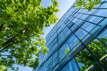 modern eco friendly office building with sky