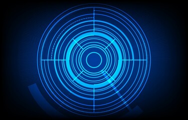 Vector illustration of a brightly lit ring around the circle, used for technology work, High tech futuristic digital innovation background, Abstract blue technology background. Hi-tech communication.