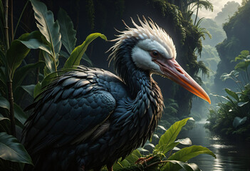 Obraz premium Stork in the forest