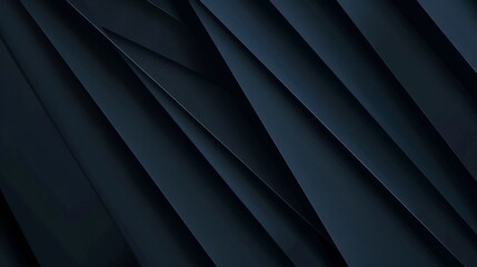 Obraz premium Modern black blue abstract background. Minimal. Color gradient. Dark. Web banner. Geometric shape. 3d effect. Lines stripes triangles. Design. Futuristic. Cut paper or metal effect. Luxury. Premium.