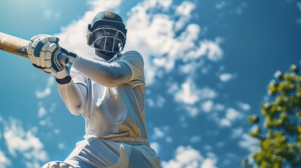 Elegant cricket shots   close up images highlighting stylish strokes with space for text placement