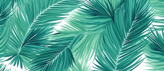 Tropical Palm Tree Design Green Leaf Pattern Plant 2d with Miami Style