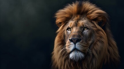 a cinematic and Dramatic portrait image for lion