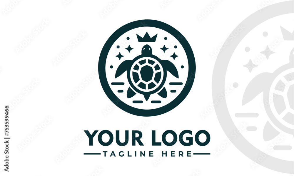 Poster Turtle vector logo design Vintage Turtle logo vector for Business Identity