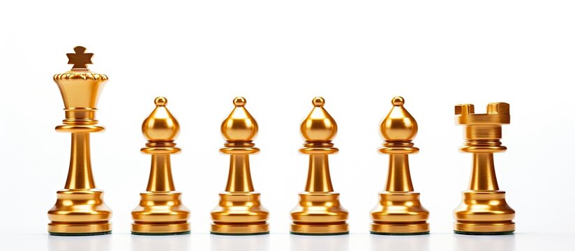 Regal Gold Chess Set Featuring Intricately Designed King and Queen Pieces