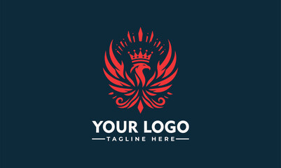 Vector fire phoenix logo vector powerful design for business identity premium phoenix symbol