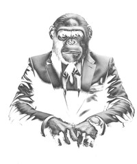 Kühnes Schimpansen-geschäftskleidungs-tier-persona