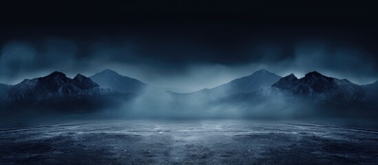 Majestic Dark Mountain Landscape under Foreboding Sky in Wilderness - obrazy, fototapety, plakaty