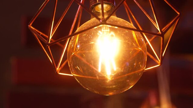 old lamp with protection blurred background MACRO boken 4k slow motion 60fps