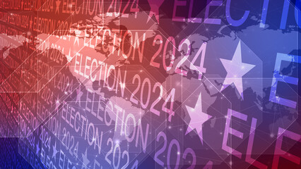 2024 election news creative world map display of political choice with presidential election text