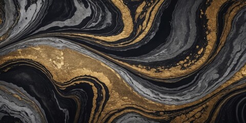 marble ink paper texture black grey gold