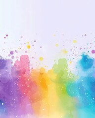 Abstract Colorful Watercolor Splash Background with Vibrant Hues and Paint Droplets