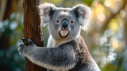 a cinematic and Dramatic portrait image for koala bear