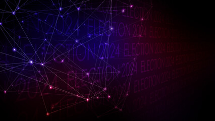 2024 election political backdrop of connected lines and typography symbolizing presidential campaign and voting results