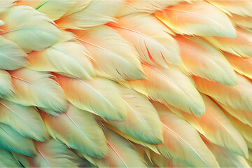 Fototapeta premium Background of swan feathers close-up in light beige color.