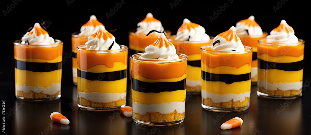 Poster luscious assortment of gourmet desserts displayed in a tempting array