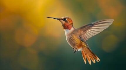 a cinematic and Dramatic portrait image for bee hummingbird