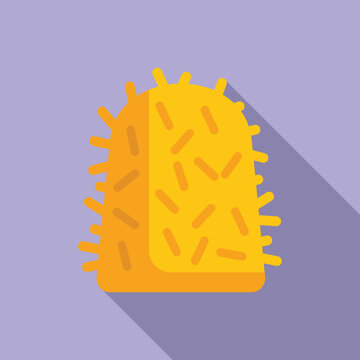 Pile stack icon flat vector. Rural stack organic. Farm dried nature field