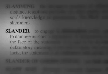 Fotobehang close up photo of the word slander © frank