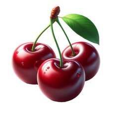 three cherries
transparent, white
background,
isolate, png