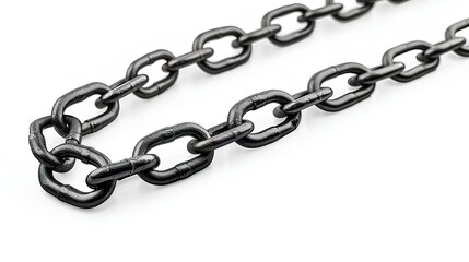 Obraz premium Chain isolated on white background with shadow. stainless steel chain isolated. Metal chain. Iron chain. Chrome chain
