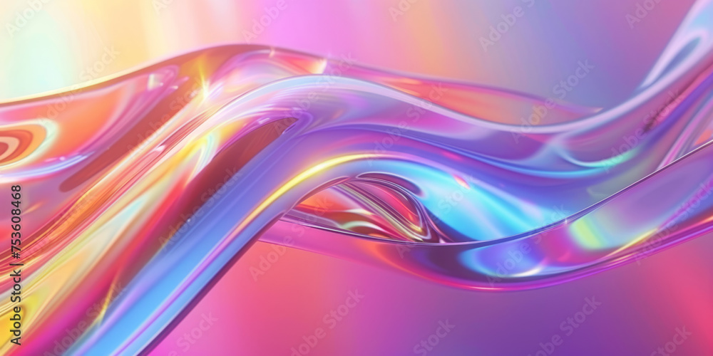 Canvas Prints blue and pink holographic abstract wave, background or pattern, creative design template