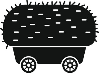 Farm wooden cart icon simple vector. Bale hay farm. Field food stack dry