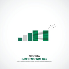 nigeria independence day. nigeria independence day creative ads design. social media post, vector, 3D illustration.