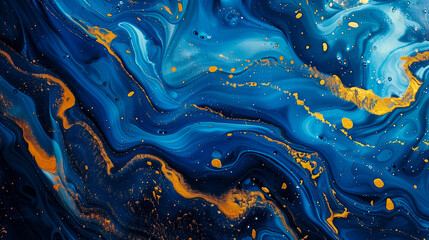 blue and golden marble texture, colorful abstract surface