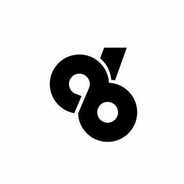 Abstract number 986 logo design with number 9 in negative space.