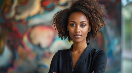 African, woman and portrait of entrepreneur in office with leadership, mindset and confidence in business or management