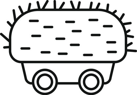 recommend clip art: Farm wooden cart icon outline vector. Bale hay farm. Field food stack dry