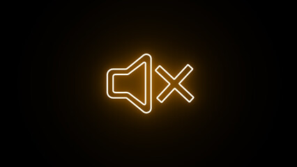 Neon Audio speaker mute icon. © MD. MUNNA ISLAM
