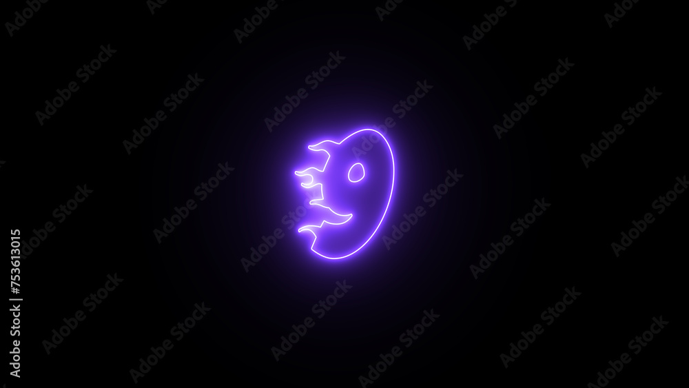 Poster neon glowing number 9. number nine glowing in the black background. shine number nine, 3d render. 9 