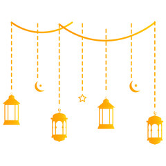 Ramadan Kareem Lantern Hanging Decoration. Vector Illustration