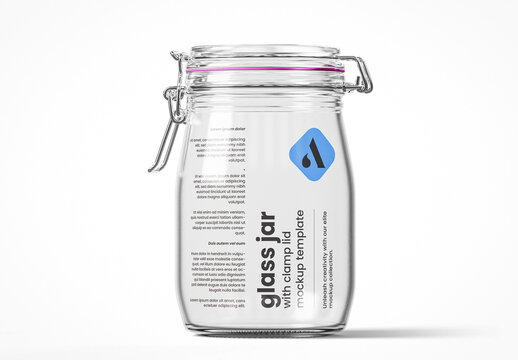 Glass Jar with Clamp Lid Mockup
