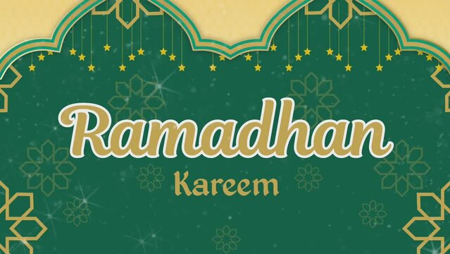 Marhaban ya Ramadhan text animated greeting card