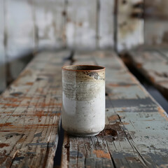 Naklejka premium Creating Unique Ceramic Vessels: A Handcrafted Vase Using Red Clay and Thrown Wheel Pottery, created with Generative AI technology