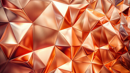 Stunning Ultra Detailed 4K Cinema Look Smooth Copper Triangle Back Wall, 3D Rendering for the Best Quality Visuals created with Generative AI technology