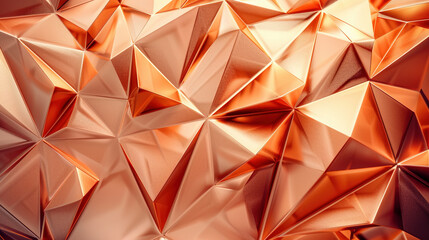 Immersive Copper Triangle Back Wall in Ultra Detailed 4K Cinema Look, Created with Generative AI Technology