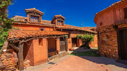 Street Scene, Traditional Architecture, Madriguera, Red Towns, Riaza District, Segovia, Castilla y...