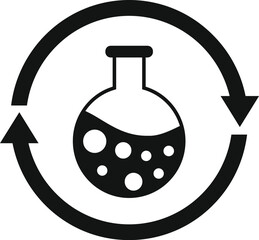 Change chemical flask icon simple vector. Study virus. Chemistry flask lab