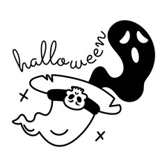 Premium glyph style sticker of halloween day 