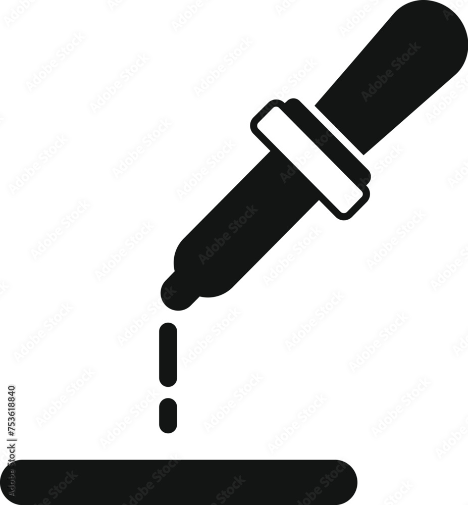 Poster lab experiment dropper icon simple vector. genetic study. test lab formula