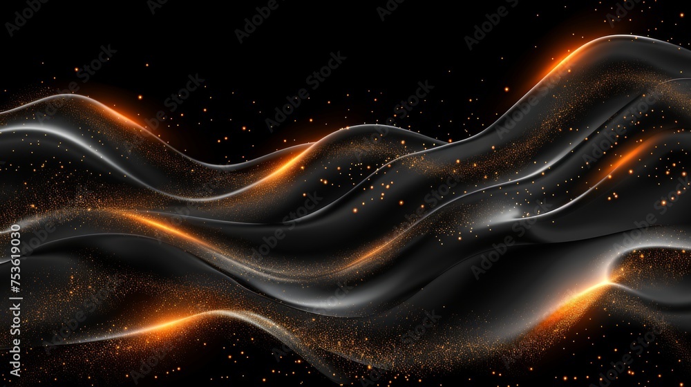 Poster elegant 3d abstract business background with gold and black sparkles creating a luxurious design
