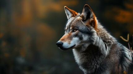 Naklejka na ściany i meble a cinematic and Dramatic portrait image for wolf